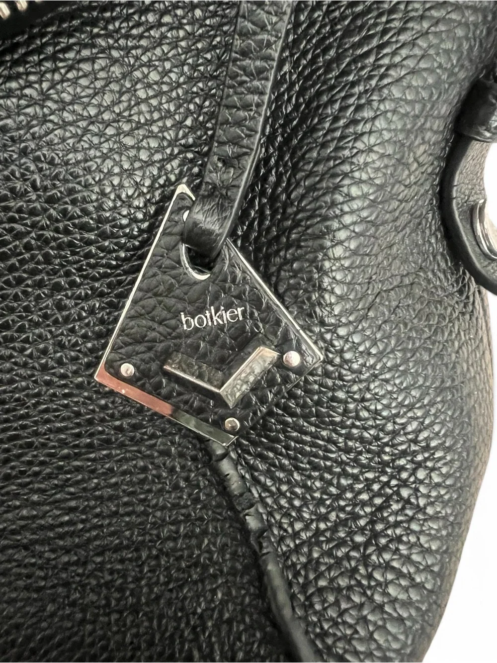 Botkier Soho Hobo Black Pebbled Leather Y2K Moto Shoulder Bag